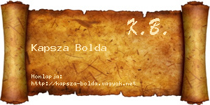 Kapsza Bolda névjegykártya